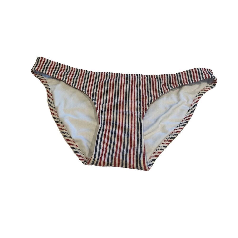 xhilaration blue and red striped bikini bottoms - L